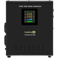 Фото  Exegate EX295995RUS ИБП (инвертор, синус, для котла) настенный ExeGate FineSine SX-500.LCD.AVR.2SH <500VA/300W, чистая синусоида, цветной LCD-дисплей,