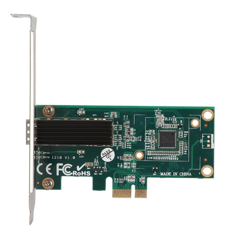 Фото  ORIENT XWT-INT210PE SFP, Сетевая карта PCI-Ex1 v2.1 SFP Gigabit Ethernet, Intel I210 chipset, 10/100/1000 Мбит/с, 2 планки крепления в комплекте (3130