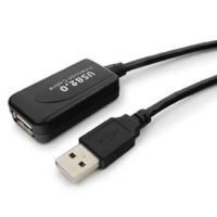 Фото  Cablexpert UAE016-BLACK Кабель удлинит. USB 2.0 активный AM/AF, 4.8м, черный, пакет