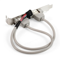 Фото  Exegate EX298294RUS Планка портов в корпус 2xUSB2.0 ExeGate BrctUSB2-2A (USB 2.0 9pin (IDC 9pin F) --> 2x USB 2.0 Af, кабель 20см)