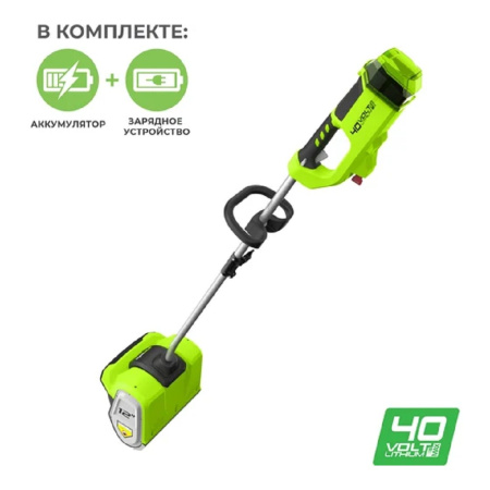 Фото  Greenworks Снегоуборщик аккумуляторный GD40SSK4, (40V, 30 см, бесщеточный, с 1хАКБ 4 А.ч и ЗУ) [2600807UB]