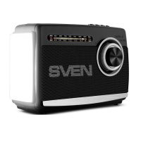 Фото  SVEN АС SRP-155, чёрный (3 Вт, Bluetooth, FM/AM/SW, USB, microSD, фонарь, встроенный аккумулятор)