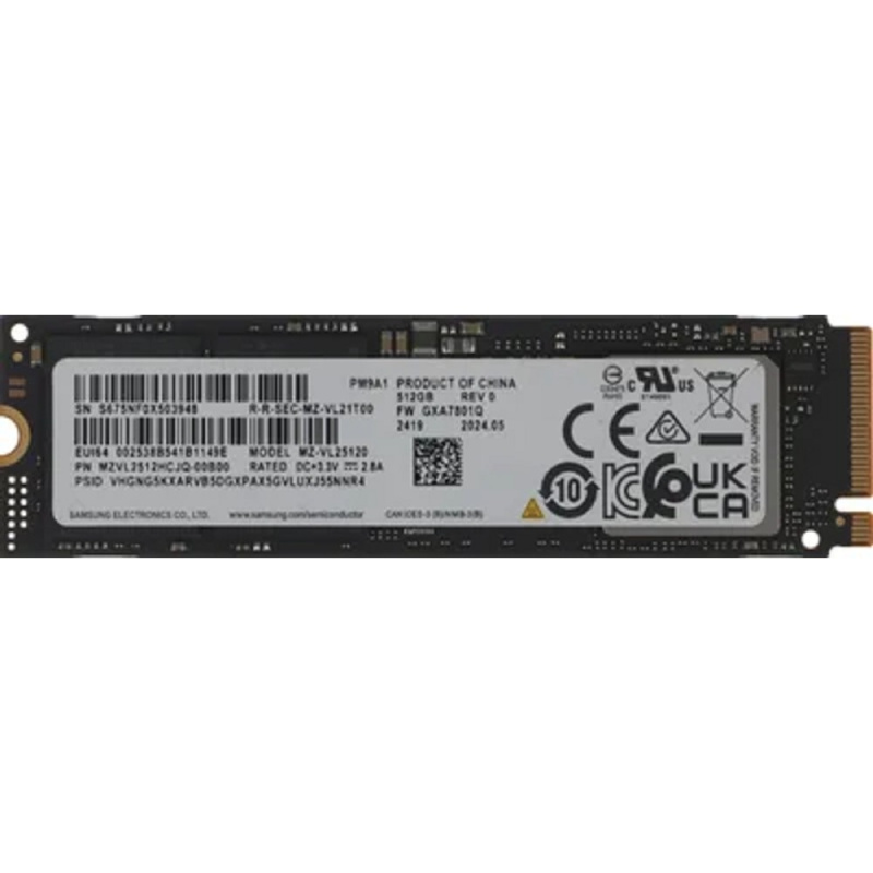 Фото  Samsung SSD PM9A1, 512GB, M.2(22x80mm), NVMe, PCIe 4.0 x4, MZVL2512HCJQ-00B07/00B00/00BL2