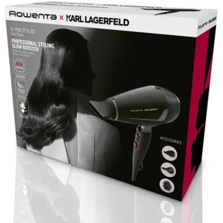Фото  Фен Rowenta Karl LagerfeldPro Stylist, Black CV887LF0, 2200 Вт, 3 насадки,ионизация