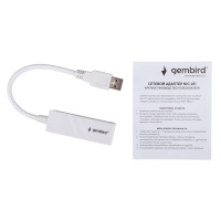 Фото  Gembird Сетевой адаптер Ethernet  USB 3.0 - Gigabit Ethernet adapter, пластик, белый, RTL8153 (NIC-U11)