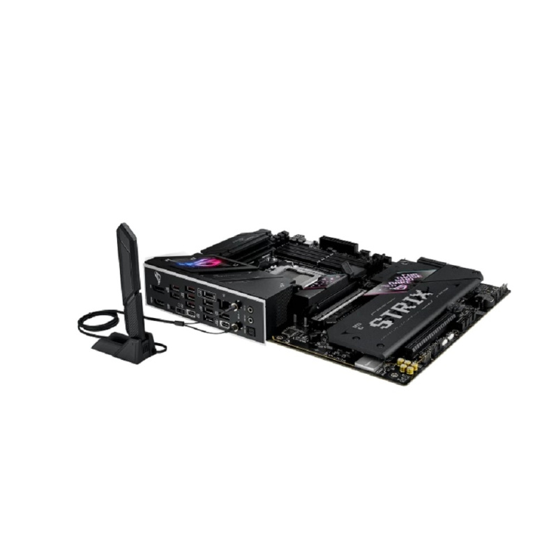 Фото  ASUS ROG STRIX B850-E GAMING WIFI (Socket AM5, ATX, 4xDDR5(256GB), DP/HDMI/USB4, 1xPCIe 5.0x16/1xPCIe 4.0x16, 1xLAN (5GbE), Wi-Fi 7, BT, 4xSATA 6Gb/s,