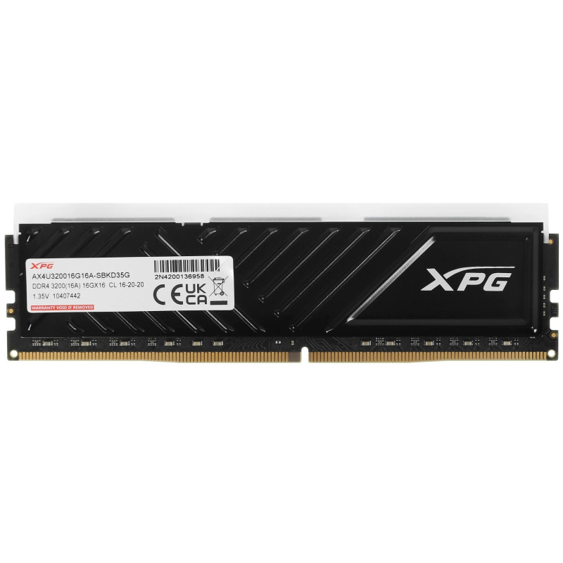 Фото  A-data DDR4 DIMM 16GB XPG SPECTRIX D35G 3200 AX4U320016G16A-SBKD35G,CL16, 1.35V BLACK 