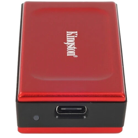 Фото  Kingston Portable SSD 2TB [SXS1000R/2000G] XS1000R, Type-C/A, USB 3.2 Gen 2, R/W 1050/1000MB/s, 70x33x14mm, 29g., Red (5 лет)