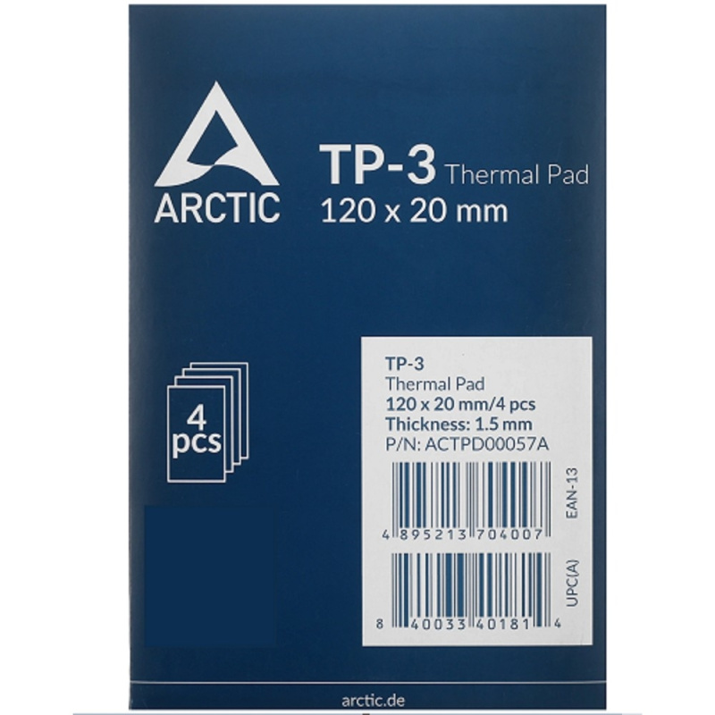 Фото  Thermal pad  120x20mm, 1.5mm - 4 Pack TP-3 ACTPD00057A