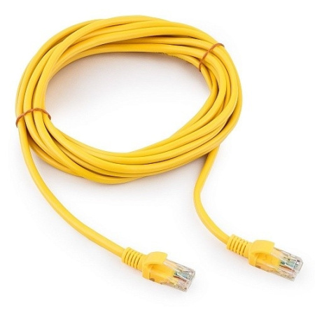 Патч-корд UTP Cablexpert PP12-5M Y кат.5e  5м  литой  многожильный (жёлтый)