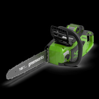 Фото  Greenworks Цепная пила аккумуляторная GreenWorks  GD40CS18, 40V, 40 см, бесщеточная,  до 1,8 КВТ, с АКБ 2АЧ и ЗУ [2005807UA]