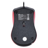 Фото  Oklick 225M черный/красный Мышь оптическая (1200dpi) USB (3but) [288237]