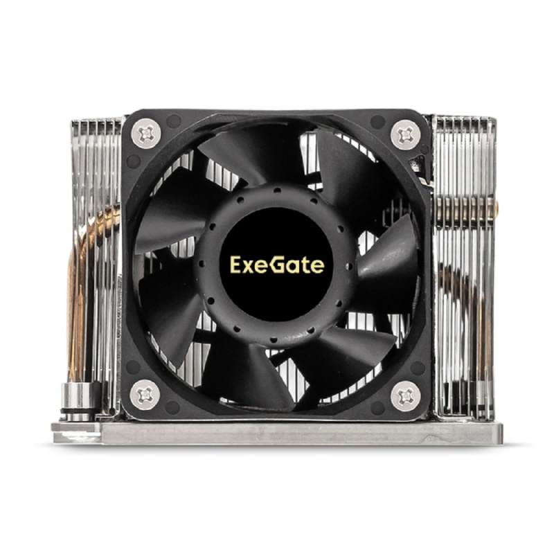 Фото  Exegate EX293439RUS Кулер ExeGate ESNK-P0068AP4.PWM.2U.3647.Cu (Al+Cu, 2U, 4 тепл. трубки, LGA3647, TDP 205W, PWM, 2100-6800RPM, 2 ball bearing, 4pin,