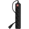 Фото  PC PET Сетевой фильтр AP01006-E-B 1.8м (5 розеток, входн.вилка IEC 320,выход.роз.EURO/RUS), черный {619892}