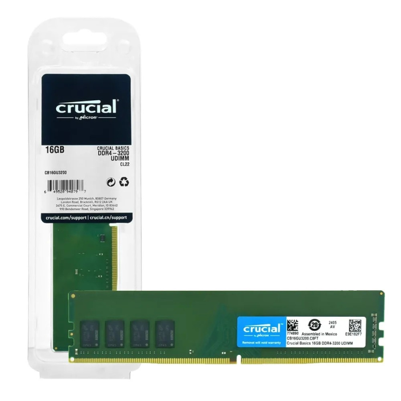 Фото  Crucial DDR4 DIMM 16GB CB16GU3200 PC4-25600, 3200MHz