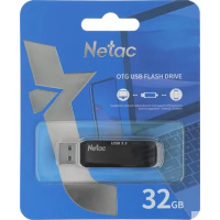 Фото  Netac USB Drive 32GB US11 NT03US11C-032G-32BK USB3.2 черный/серебристый