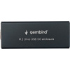 Фото  Gembird EEM2-SATA-1 Внешний корпус USB 3.0 для M2 SATA порт MicroB, металл, черный