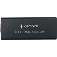 Фото  Gembird EEM2-SATA-1 Внешний корпус USB 3.0 для M2 SATA порт MicroB, металл, черный