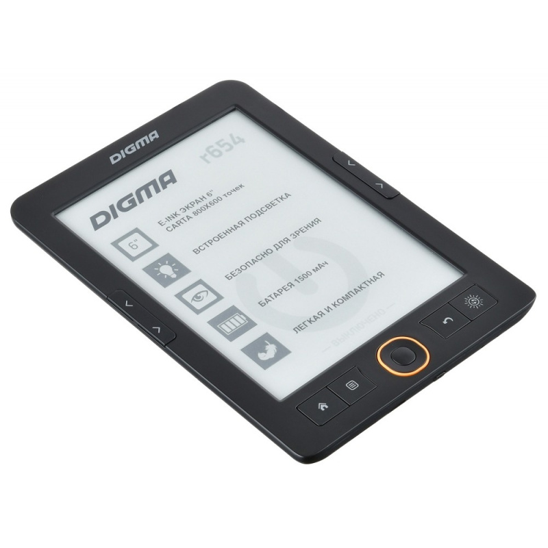 Digma R654GT 6" E-Ink Carta 800x600 600MHz 4Gb microSDHC frontlight графит [1066716]
