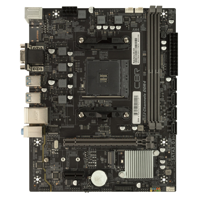 Фото  CBR A520 OEM { Chipset A520, Socket AM4, 2*DDR4, mATX, VGA+HDMI, 1*PCIEx16,1*PCIEx1,1*M.2(NVME & SATA), 4*SATA3, 2*USB2.0 + 4*USB3.0, LAN 1Gb} OEM УПА
