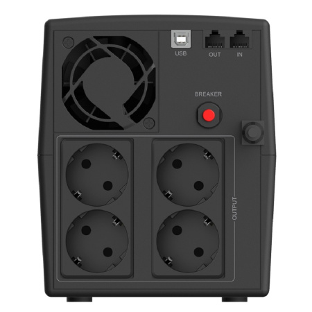 Фото  ИБП CBR QUANTUM QTM-1200 [Line Interactive 1200 VA / 720 W, 4 x EURO, HID-USB, RJ45] (QTM-1200T-4F-LCUC)