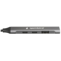 Фото  Gembird Разветвитель USB 3.0/2.0 , 4 порта: 2xType-C, 1xUSB 3.0, 1xUSB 2.0, кабель Type-C+USB (UHB-C444)
