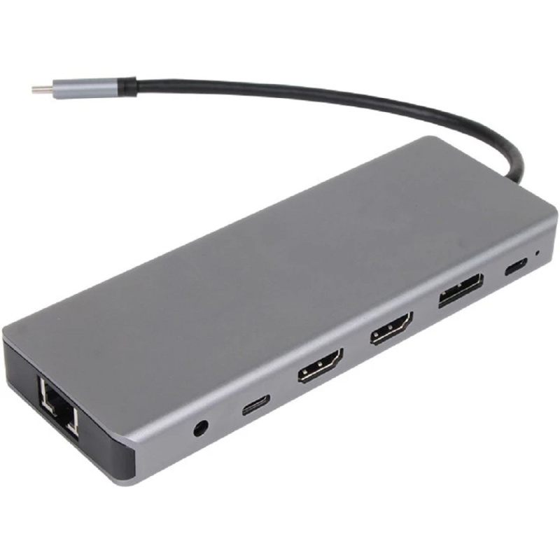 Фото  VCOM CU4706 Концентратор TypeC/(2*HDMI+DP)4K*60Hz 3*USB3.0 TC USB2.0 RJ45 SD TF PD audio TC адаптер