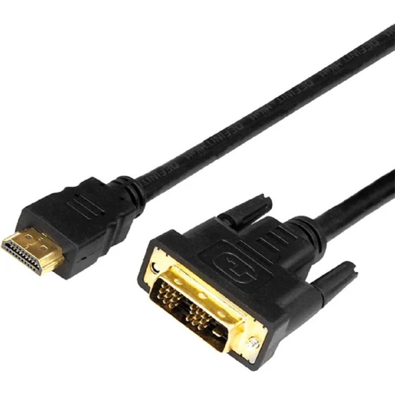 Фото  Rexant (17-6304) Кабель HDMI - DVI-D  gold  2М  с фильтрами  