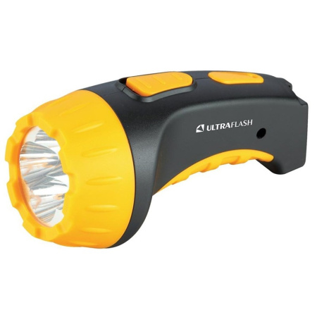 Ultraflash LED3804   (фонарь аккум 220В  черный желтый  4 LED  SLA  пластик  коробка)