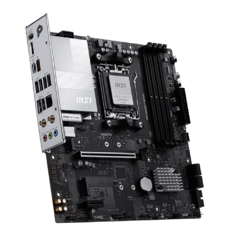 Фото  MSI PRO B840M-P WIFI6E {SocketAM5 AMD B840 4xDDR5 ATX AC`97 8ch(7.1) 2.5Gg RAID+HDMI}