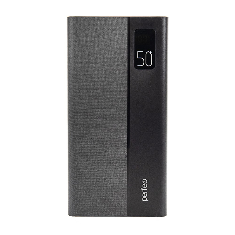 Фото  Perfeo Powerbank MOUNTAINS 50000 mAh/LED дисплей/PD + QC 3.0/Type-C/4 USB/Выход: 3A, max 22.5W/Black (PF_B4887)