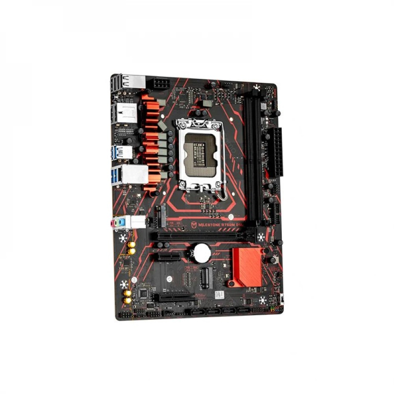 Фото  MAXSUN MS-Milestone B760M D5L V2 (Socket 1700, mATX, 2*DDR5(96Gb), DP/HDMI, 4*SATA3, 2*M.2, 1*PCIEx16/1*PCIEx4/1*PCIEx1, 4*USB 2.0, 4*USB 3.2 Gen1, LA