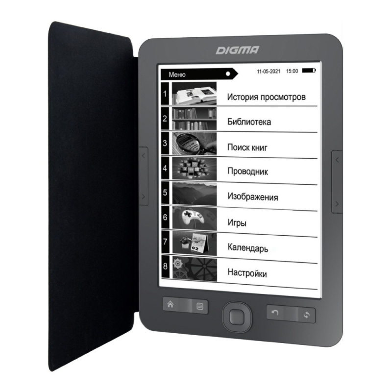 Digma M2G 6" E-ink HD 758x1024 600MHz 128Mb 4Gb SD microSDHC frontlight темно-серый (1564398)
