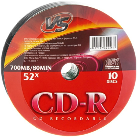 Диски VS CD-R 80 52x Shrink 10