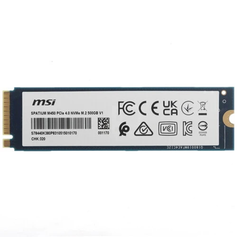 Фото  Твердотельный накопитель SSD MSI M.2 2280 500GB SPATIUM M450 V1 S78-440K380-P83