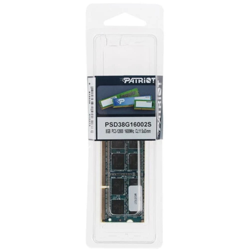 Фото  Patriot DDR3 SODIMM 8GB PSD38G16002S (PC3-12800, 1600MHz, 1.5V)