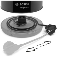 Фото  Чайник электрический Bosch TWK3P423 1.7л. 2400Вт черный (корпус: нержавеющая сталь)