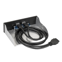 Фото  Exegate EX289289RUS Планка USB на переднюю панель ExeGate U5H-615, 5,25", 2*USB3.0, черная, металл, подсоед. к MB