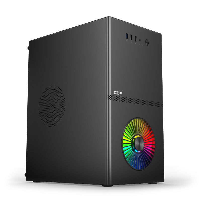 Фото  CBR Корпус mATX Minitower V867, без БП, 1*USB 3.0, 2*USB 2.0, HD Audio+Mic, Rainbow Fan, Black [PCC-MATX-V867-WPSU]