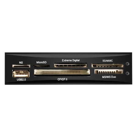 Фото  Exegate EX283581RUS Картридер USB2.0 ExeGate <CR-415> 3.5", мультиформатный: CF/SD/MMC/MS/MS Duo/MS pro/T flash, черный, металл