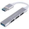 Фото  Gembird Разветвитель USB3.0/2.0, USB3.0, 3xUSB2.0, кабель USB 10см, серебристый металл, пакет (UHB-C206)
