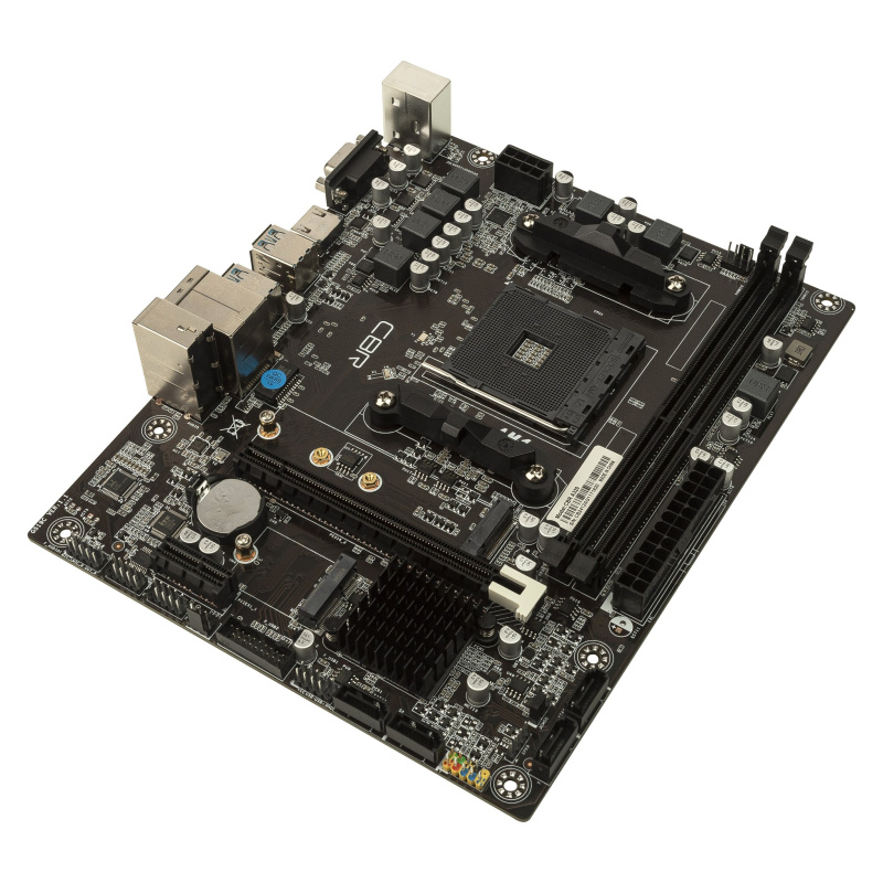 Фото  CBR A320 OEM { Chipset A320, Socket AM4, 2*DDR4, mATX, VGA+HDMI, 1*PCIEx16,1*PCIEx1, 1*M.2(NVME), 4*SATA3, 2*USB2.0 + 4*USB3.0, LAN 1Gb} OEM УПАКОВКА