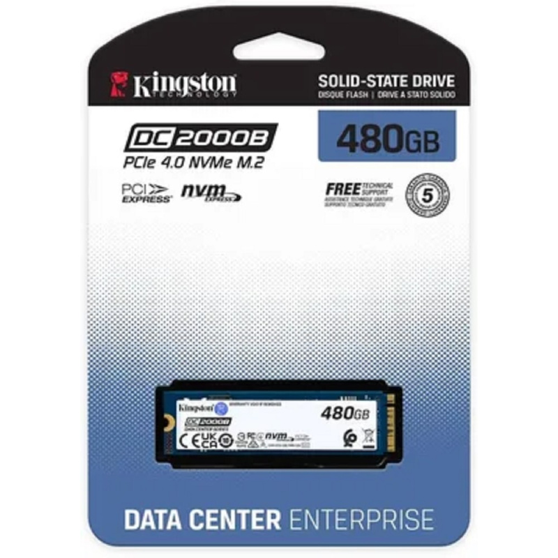 Фото  SSD Kingston PCIe 4.0 x4 480GB SEDC2000BM8/480G DC2000B M.2 2280 0.4 DWPD