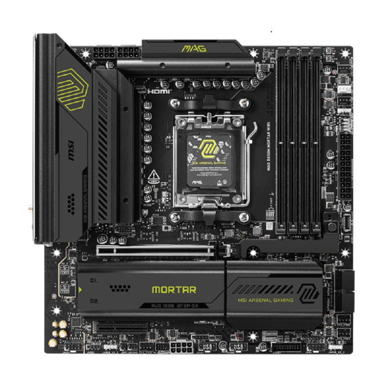 Фото  MSI MAG B850M MORTAR WIFI {SocketAM5 AMD B850 4xDDR5 mATX AC`97 8ch(7.1) 5Gigabit RAID+HDMI}