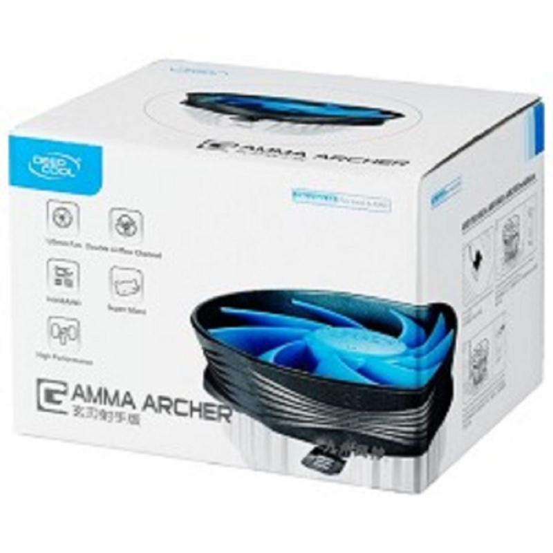 Фото  Cooler Deepcool GAMMA ARCHER {Soc-1150/1155/1156/AM2+/AM3+/FM1/FM2, 3pin, 21dB, Al, 95W, 301g, clamp}