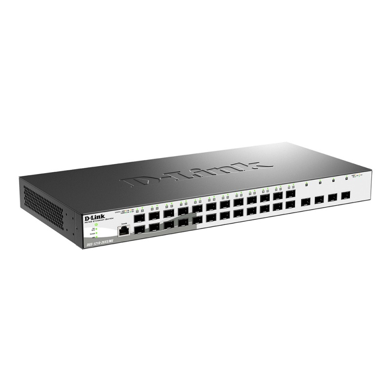 Фото  D-Link DGS-1210-28XS/ME/B2A Управляемый L2 коммутатор с 24 портами 100/1000Base-X SFP и 4 портами 10GBase-X SFP+