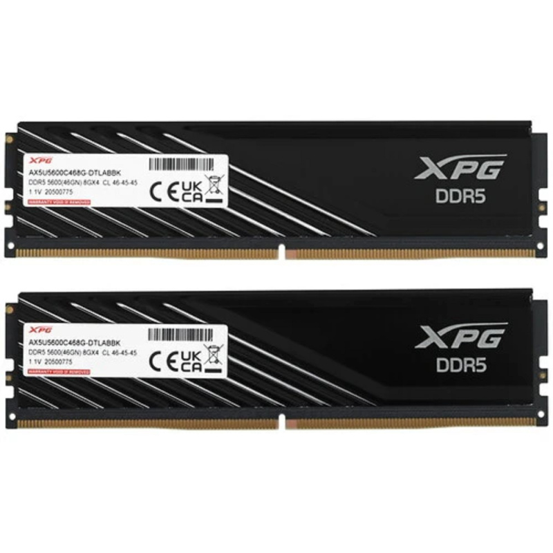 Фото  A-Data DDR5  DIMM 16GB 2x8GB 5600MHz AX5U5600C468G-DTLABBK XPG Lancer Blade RTL PC5-44800 CL46ECC 288-pin 1.1В kit dual rank Ret