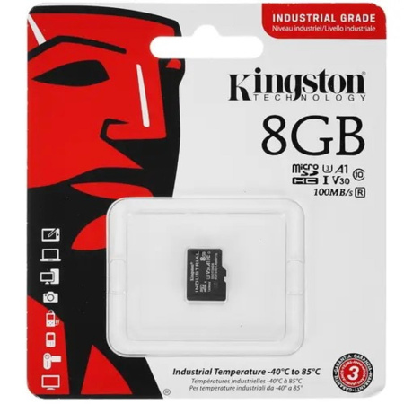 Фото  Промышленная карта памяти Micro SecureDigital 8Gb Kingston Class10  [SDCIT2/8GBSP] без адаптера
