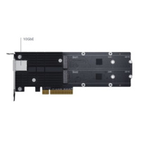 Фото  Synology E10M20-T1 Сетевая карта, 10GB, RJ-45, PCIe 3.0x8, PCIe NVMe 22110/2280, M-key, 2 слота 