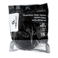 Фото  Кабель HDMI Cablexpert 19M/19M, v2.0, серия Light, позол.контакты, экран, 15м, черный, пакет (CC-HDMI4L-15M)
